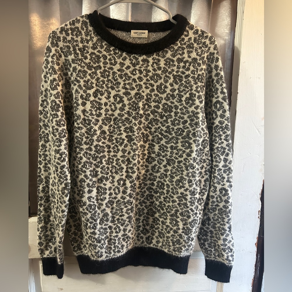 Saint Laurent leopard print pullover sweater size S